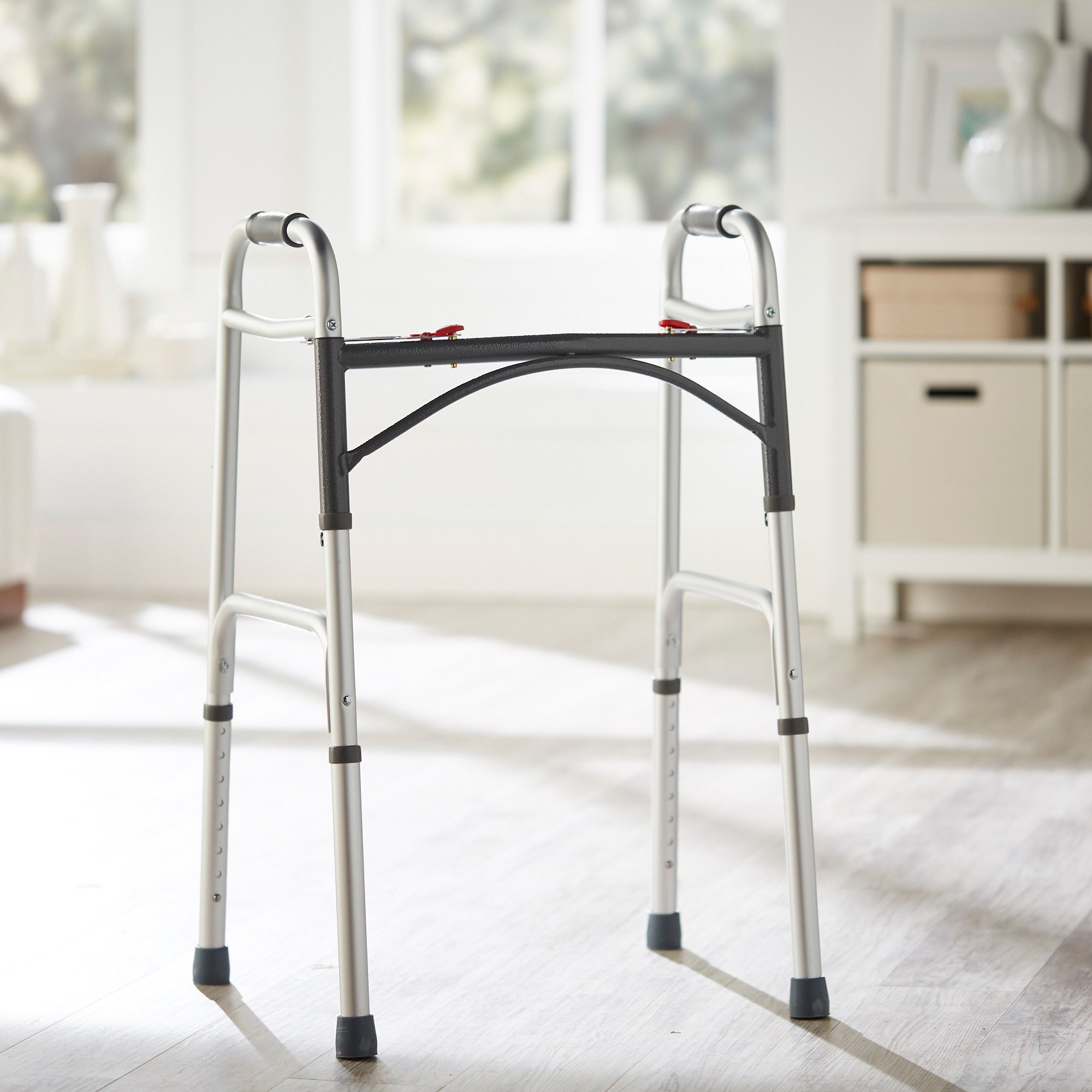 McKesson Aluminum Folding Walker, 32 – 39 Inch Height - Image 3