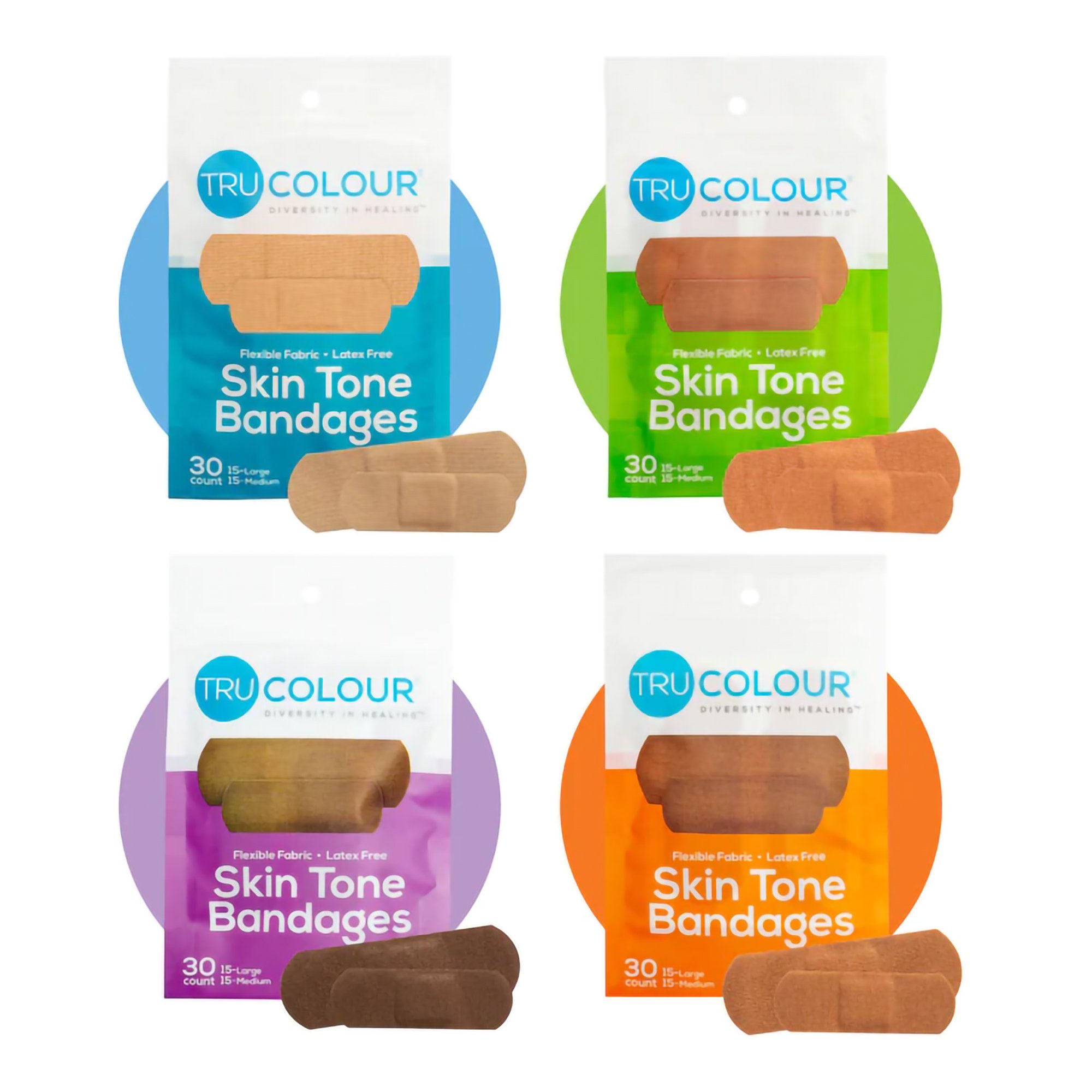 Tru-Colour Skin Tone Bandages Variety Pack, Latex-Free Adhesive Bandage - Image 3
