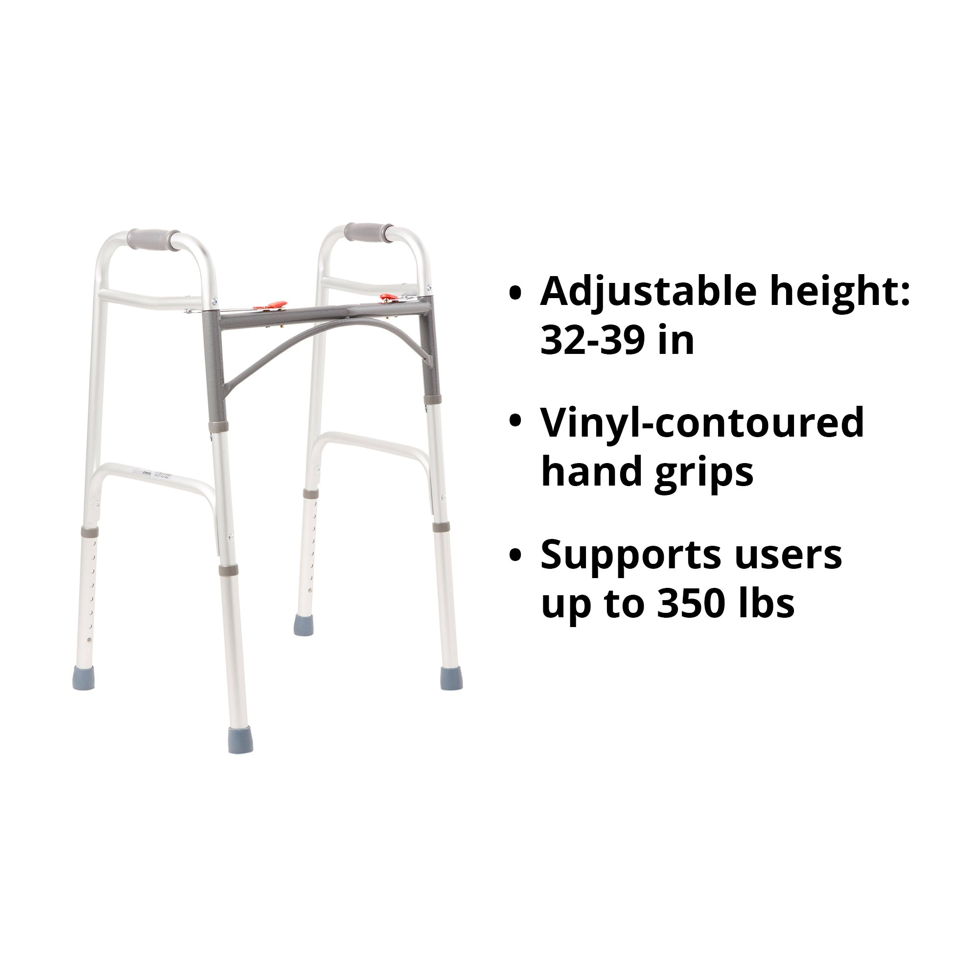 McKesson Aluminum Folding Walker, 32 – 39 Inch Height - Image 6