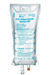 L8002 0.9% Sodium Chloride Solution Injection, 250 ml Plastic Bag Case 24