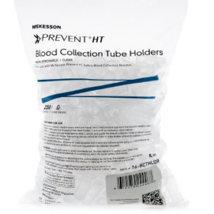113230 HT Blood Collection Tube Holder / Needle Holder Universal Fit, Clear, Non-Stackable, Multi-Sample 13 mm and 16 mm Blood Collection Tubes