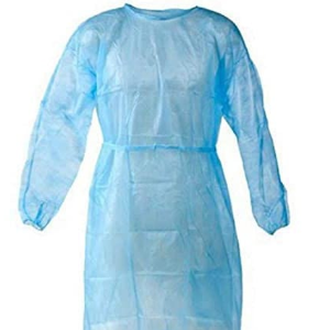 123584 Isolation Gown with Elastic Cuff - Blue, one size fits all. Package of 100 gowns
