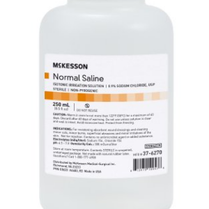 54686 Irrigation Solution - OTC 0.9% Sodium Chloride Not for Injection Bottle, Screw Top 250 mL Case of 24