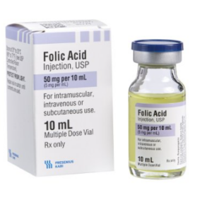 Folic Acid 5 mg / mL Injection 10 mL Each 1