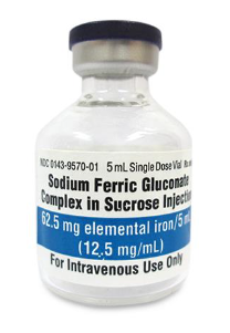 Sodium Ferric Gluconate / Sucrose 62.5 mg / 5 mL Injection 5 mL Box of 10