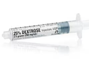Dextrose Injection 25% PF Inf Plstc Ansyr Syringe 10mL Box of 10