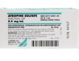 Atropine Sulfate Injection 0.1 mg/mL - 1 mL SDV Box of 10