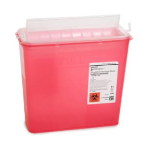 763149 Sharps Container Prevent Translucent Red Base 10-3/4 H X 10-1/2 W X 4-3/4 D Inch Horizontal Entry 1.25 Gallon