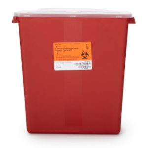 49761 Sharps Container Red Base 13-1/2 H X 12-1/2 W X 6 D Inch Horizontal Entry 3 Gallon Each 1