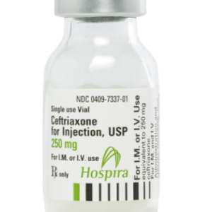 733701 Ceftriaxone Sodium 250 mg / 15 mL Injection 15 mL Box of 10