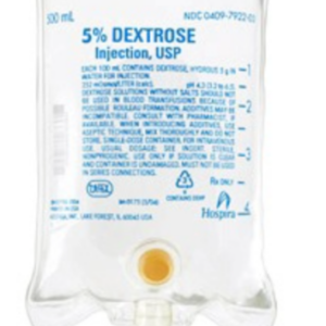 792203 Dextrose / Water, Preservative Free 5% IV Solution 500 mL Case of 24