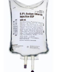 BAX-IE1323 Sodium Chloride, Preservative Free 0.9% IV Solution 500 mL case of 24