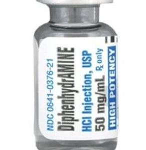 Diphenhydramine HCl  50mg/mL for Injection in 1mL Vial - Box of 25