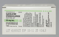 Hydralazine 20mg/ml, 1ml SDV, Box of 25