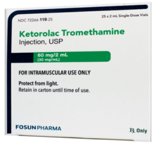 Ketorolac Tromethamine, Preservative Free 60 mg / 2 mL Injection 2 mL Box of 25