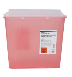 2262 Sharps Container  Translucent Red Base 10-3/4 H X 10-1/2 W X 4-3/4 D Inch Horizontal Entry 1.25 Gallon Each 1