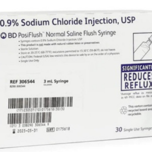 3mL BD PosiFlush Sodium Chloride, Preservative Free Box of 30
