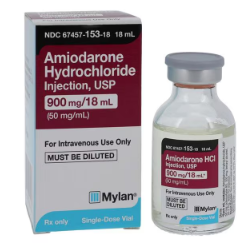 Amiodarone HCl 50 mg / mL Injection 18 mL EACH 1