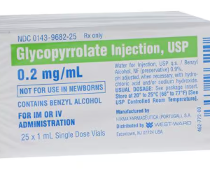 Glycopyrrolate (Robinul) 0.2mg/ml, 1ml SDV, Box of 25