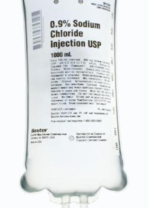 2B1324X Baxter Sodium Chloride, Preservative Free 0.9% IV Solution 1,000 mL. Case of 14