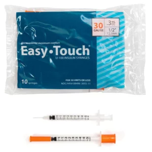 Insulin Syringes with Needle 0.3mL, 30 Gauge, 1/2 Inch Needle Box of 100