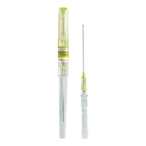 Peripheral IV Catheter 24 Gauge 3/4 Inch ETFE Straight Hub Non Blood Control Non-Safety Box of 50
