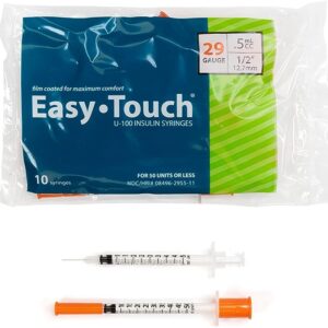 Insulin Syringes with Needle 0.5mL, 29 Gauge, 1/2 Inch Needle Box of 100