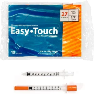 Insulin Syringes with Needle 1mL, 27 Gauge, 5/8 Inch Needle Box of 100