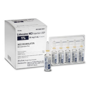Lidocaine HCl 1% in 5mL Ampule - Pack of 25