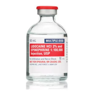 Lidocaine HCl Epinephrine Injection 2% - 1:100,000 in 50mL MDV - Pack of 25