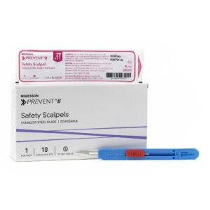 Safety Scalpel Prevent B No. 11 Stainless Steel / Plastic Sensory Grip Handle Sterile Disposable Box of 10