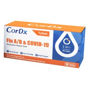 Respiratory Test Kit Tyfast Flu A+B / COVID-19 Multiplex Rapid Test Box of 10