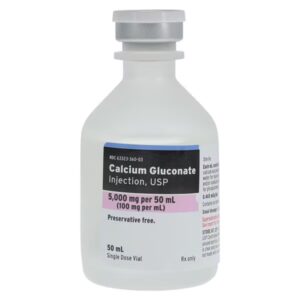Calcium Gluconate Injection 100mg/mL SDV 50mL Each 1