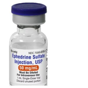 Ephedrine Sulfate Injection, 50mg/ml, 1ml SDV, Box of 10