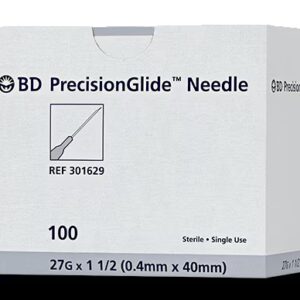 Hypodermic Needle 27 Gauge - Regular Bevel 1-1/2 Inch  Box of 100