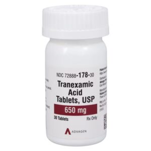 Tranexamic Acid Tablets 650mg Bottle of 30 pills Each 1