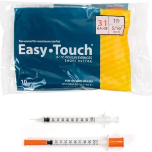 Insulin Syringes with Needle 1mL, 31 Gauge, 5/16 Inch Needle Case of 500