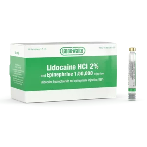 Lidocaine HCL 2% with Epinephrine 1:50,000 Local Anesthetic, Box of 50 - 1.7 mL